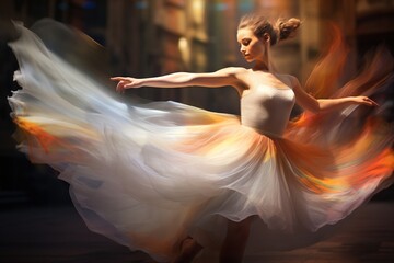 Fototapeta premium A graceful ballet dancer in motion, a study in poise and beauty.