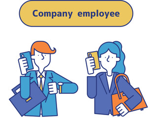 ビジネスパーソンの男女のセット（上半身）