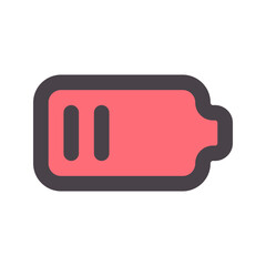 low battery flat line icon