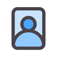 selfie flat line icon