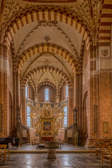 the chancel and altar in  St. Bendt's Church in Ringsted
