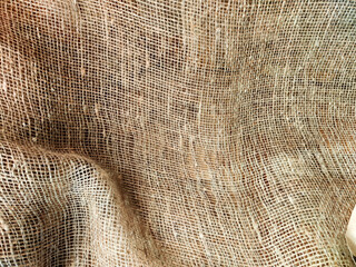 Fototapeta premium Background and texture of jute fabric. Abstract pattern, frame, space for text, copy space