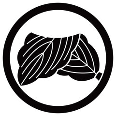 家紋です。中輪に折れ柏といいます