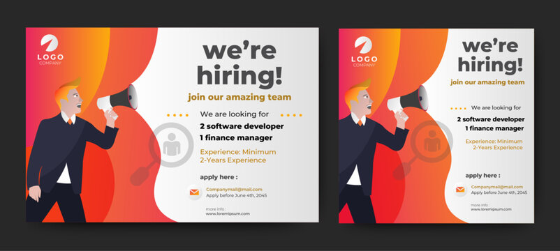 Job vacancy social media banner post template. We are hiring banner. vector