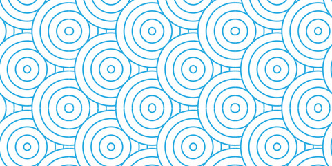 Abstract blue pattern with circles with Seamless overloping clothinge and fabric pattern with waves. abstract pattern with waves and blue geomatices retro background.	
