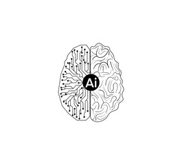 illustration of physics and Technology, Artificial intelligence is intelligence demonstrated by machines, artificial intelligence systems are powered by machine learning, AI's brain