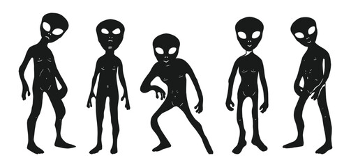 vector alien silhouettes