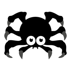 Flat black Spider. Vector cartooon insect icon