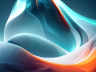 Blue and orange background. Abstract wallpaper with shapes. Generative AI.