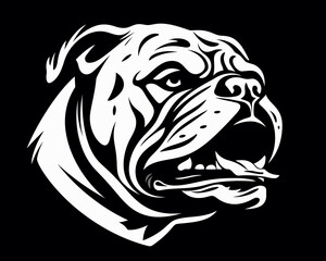 black and white portrait of a dog