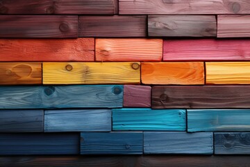 Empty, rainbow colored wood background, texture with copy space. natural patterns background
