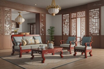 a chair with beautiful curves Chinese style 