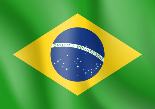 National flag of Brazil. Vector illustration.