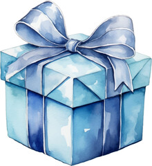 gift box in the style of watercolor on a white background, ai generative