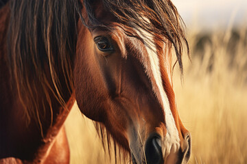 close-up photo of horse - Powered by Adobe