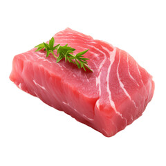 Raw tuna steak  isolated on transparent background 