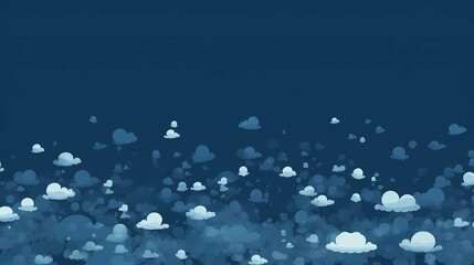 A group of white clouds in the sky cartoon style background