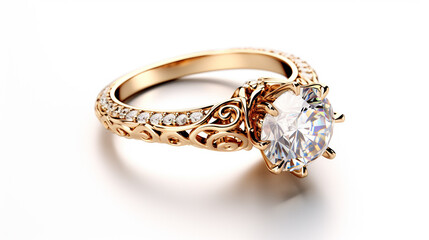 elegant diamond engagement ring for your design. Generative Ai. 