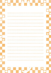 Frame [Letter_Cat Checkered] Brown Tabby