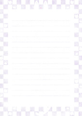 Frame [Letter_Cat Checkered] White