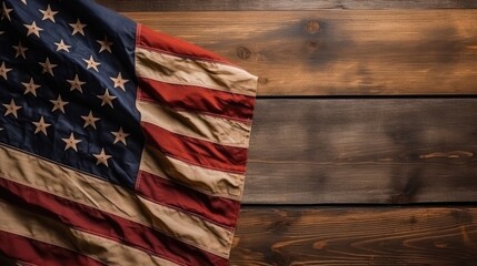 American flag on a table