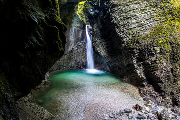 Slap Kozjak waterfall in slovenia