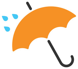 Umbrella icon . Rain protection. Concept for insurance company. Black and white silhouette flat design