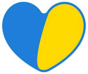 Ukrainian heart in blue-yellow colors of the flag of Ukraine. Symbol of freedom and democracy.