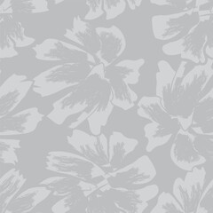 Monochrome Abstract Floral Seamless Pattern Design