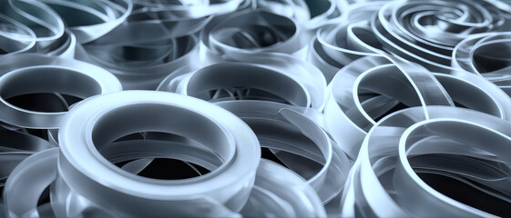 Torn fragments of black adhesive tape