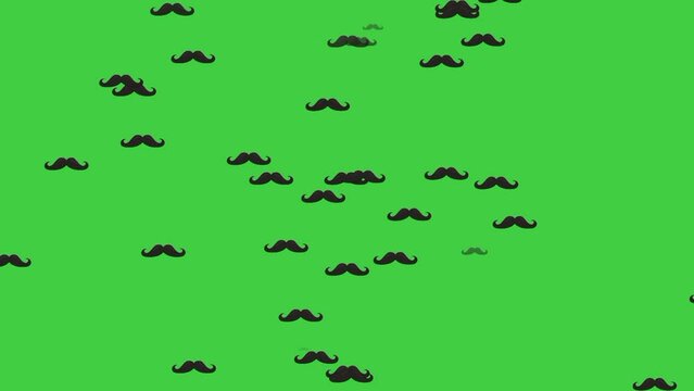 Mustache 4K Social media Emojis of raining mustache full HD footage	