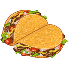 Birria Taco Quesabirria Tacos Mexican Food Vector Illustration Drawing