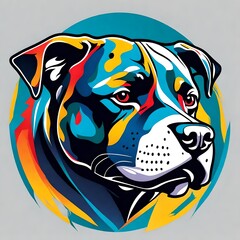 A logo for a business or sports team featuring a PIT BULL DOG head that is suitable for a t-shirt graphic