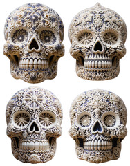 collection of Sugar Skull Dia de los Muertos or day of the dead, 003, generative ai