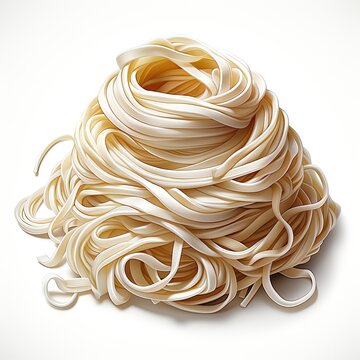 Stylized spaghetti illustration. Italian pasta logo. Spaghetti pasta logo. Noodle logo. Carbonara, balognese, pasta. Boiled pasta illustration. Restaurant of Italian, Asian cuisine. Generative ai.