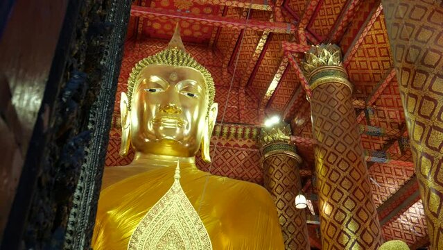 Big buddha statue in Wat Phanan Choeng, Ayutthaya, Thailand