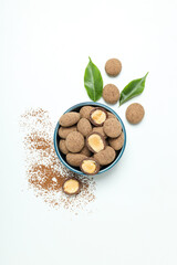 Tasty and sweet food - almonds in chocolate