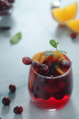 Winter cranberry and orange drink