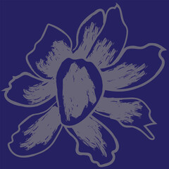 Blue Abstract Floral Seamless Pattern Design