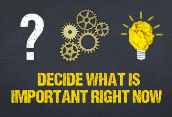 Decide what is important right now	

