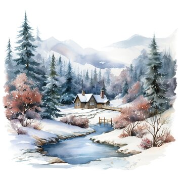 Winter Wonderland: Beautiful Christmas Holiday. Generative Ai
