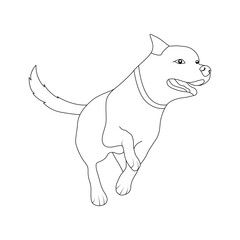 Dog pet single line vector art drawing outline illustration