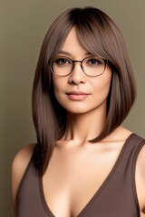 Fototapeta premium sexy hot tech savvy and confident woman with a modern hair cat and underwear