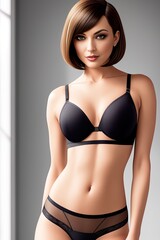 Fototapeta premium A sexy sophisticated and ambitious businesswoman with a sleek polished bob
