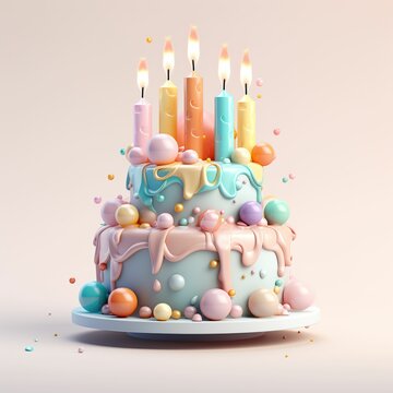 Creative beautiful birthday cake closeup, birthday cake background image, birthday cake with cream in cake shop, birthday greeting card cover