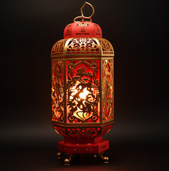 Chinese traditional red and gold lantern