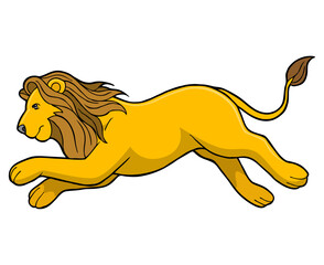 lion jumping vector illustration