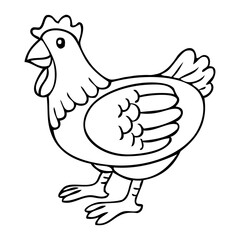 chicken outline vector illustration