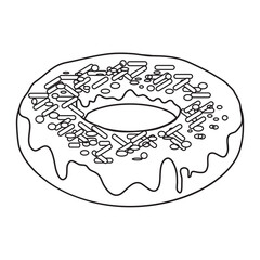 donut line vector illustration