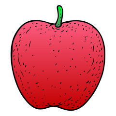 vintage apple vector illustration,isolated on white background,top view